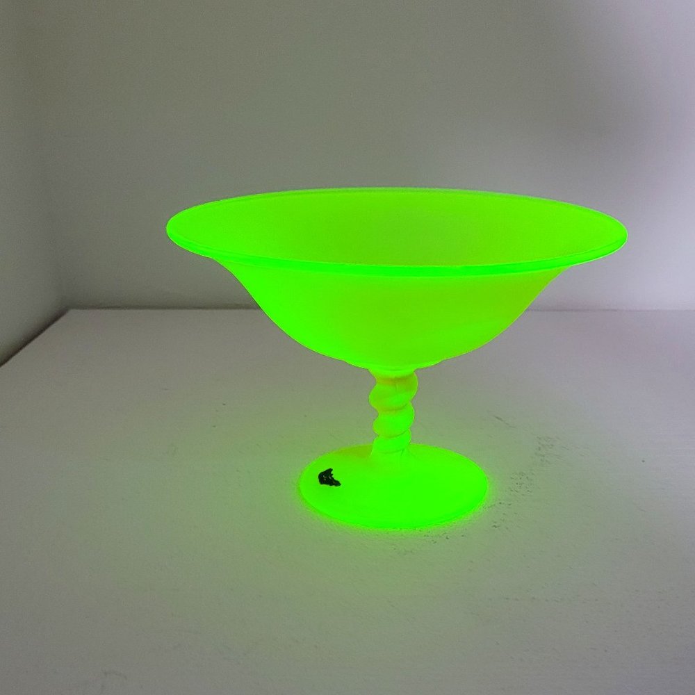 Tiffin Vaseline Glass Compote c.1930's